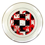 Checkerboard Splatter Porcelain Plate