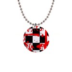 Checkerboard Splatter 1  Button Necklace