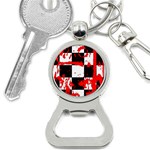 Checkerboard Splatter Bottle Opener Key Chain