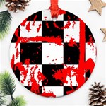 Checkerboard Splatter Round Ornament (Two Sides)