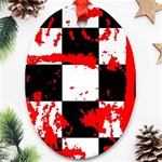 Checkerboard Splatter Oval Ornament (Two Sides)