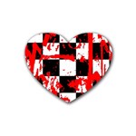 Checkerboard Splatter Rubber Coaster (Heart)