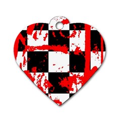 Checkerboard Splatter Dog Tag Heart (Two Sides) from ArtsNow.com Front