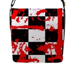 Checkerboard Splatter Flap Closure Messenger Bag (Large)