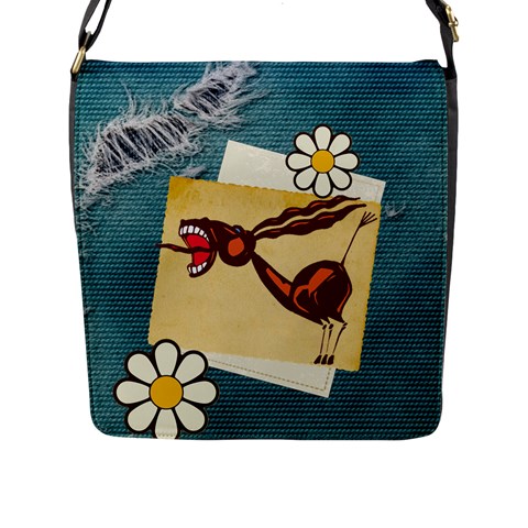 Braying Donkey Flap Closure Messenger Bag (Large) from ArtsNow.com Front