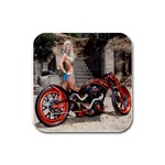 sara_and_er_hed_chopper-600x600 Rubber Square Coaster (4 pack)