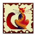 Sitting cat Tile Coaster