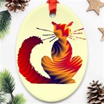 Sitting cat Ornament (Oval)