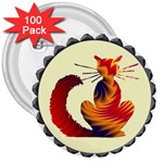 Sitting cat 3  Button (100 pack)