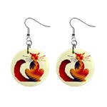 Sitting cat 1  Button Earrings