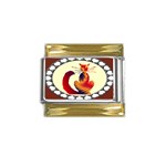Sitting cat Gold Trim Italian Charm (9mm)