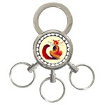 Sitting cat 3-Ring Key Chain