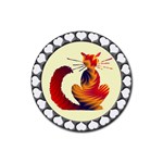 Sitting cat Rubber Coaster (Round)