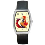 Sitting cat Barrel Style Metal Watch