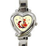 Sitting cat Heart Italian Charm Watch