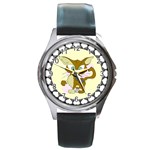 Cute cat Round Metal Watch