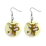Cute cat 1  Button Earrings