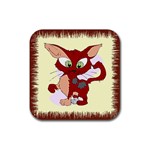 Cute cat Rubber Coaster (Square)