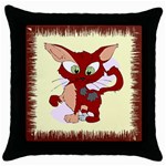 Cute cat Throw Pillow Case (Black)