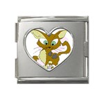 Cute cat Mega Link Heart Italian Charm (18mm)