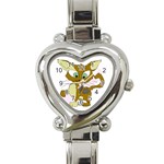 Cute cat Heart Italian Charm Watch