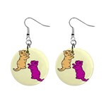 Cute Kittens 1  Button Earrings