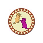 Cute Kittens Rubber Coaster (Round)