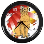 Sitting cat 2 Wall Clock (Black)