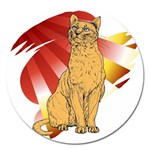 Sitting cat 2 Magnet 5  (Round)