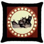 Maine coone kittens Throw Pillow Case (Black)