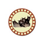Maine coone kittens Rubber Coaster (Round)