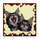 Yawning kitten Tile Coaster