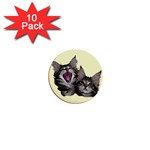 Yawning kitten 1  Mini Button (10 pack) 