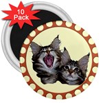 Yawning kitten 3  Magnet (10 pack)