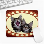 Yawning kitten Large Mousepad