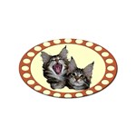 Yawning kitten Sticker Oval (10 pack)