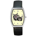 Yawning kitten Barrel Style Metal Watch