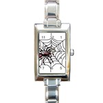 Spider in web Rectangular Italian Charm Watch