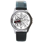 Spider in web Round Metal Watch