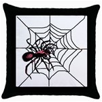 Spider in web Throw Pillow Case (Black)