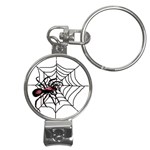 Spider in web Nail Clippers Key Chain