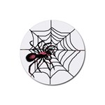 Spider in web Rubber Round Coaster (4 pack)