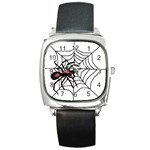 Spider in web Square Metal Watch