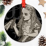 Alice In Wonderland Grunge Alice Round Ornament (Two Sides)