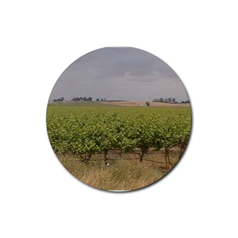 Vineyard Under the Clouds Rubber Coaster (Round) from ArtsNow.com Front