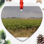 Vineyard Under the Clouds Heart Ornament (Two Sides)