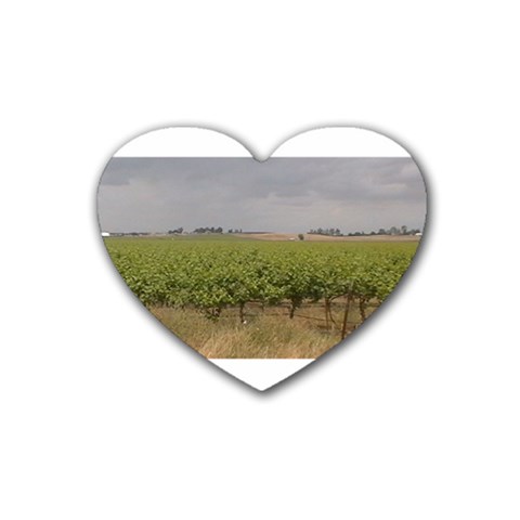 Vineyard Under the Clouds Rubber Coaster (Heart) from ArtsNow.com Front