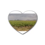 Vineyard Under the Clouds Rubber Coaster (Heart)