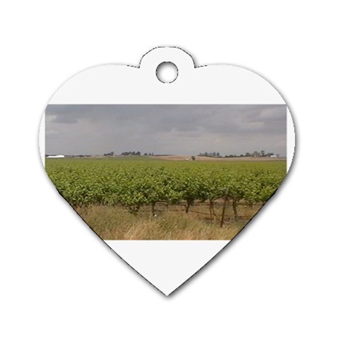 Vineyard Under the Clouds Dog Tag Heart (Two Sides) from ArtsNow.com Front