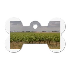 Vineyard Under the Clouds Dog Tag Bone (Two Sides) from ArtsNow.com Back